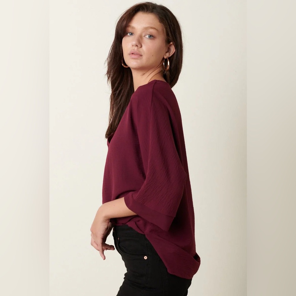 LOFT Rich Burgundy Blouse | Size XXS